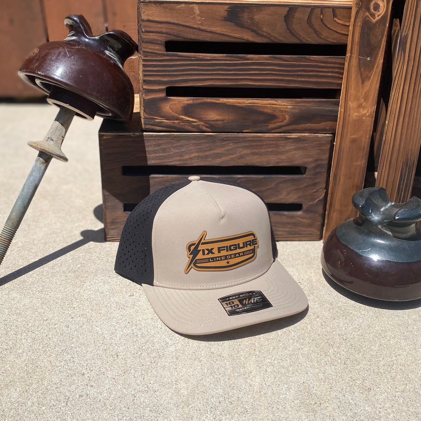 Tan & Black 10 10 Hat