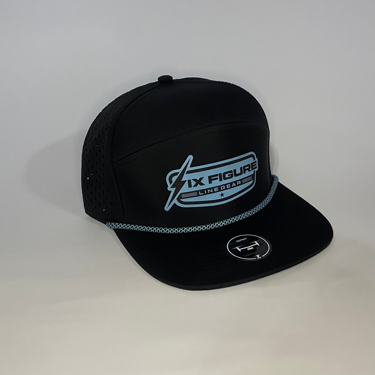 Black & Blue Zapped Panel Rope Hat