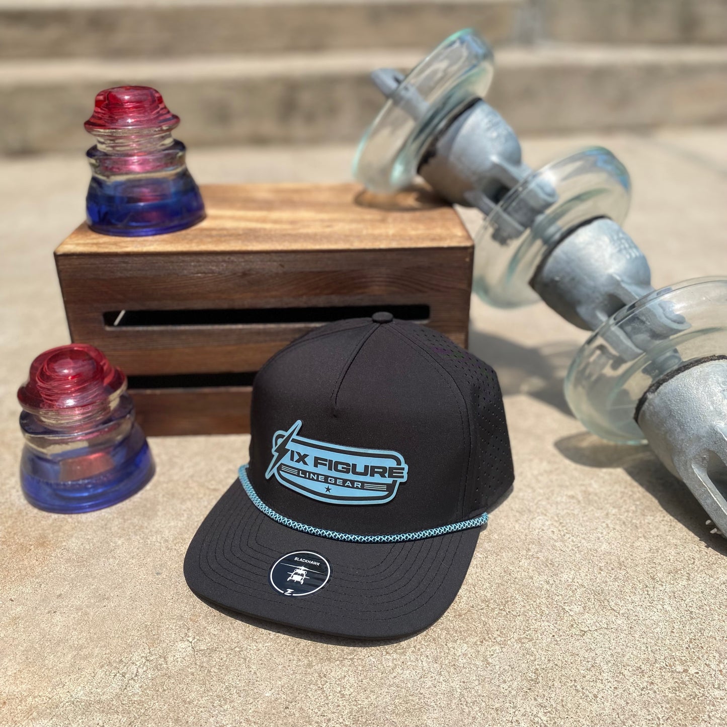 Black & Blue Zapped Rope Hat