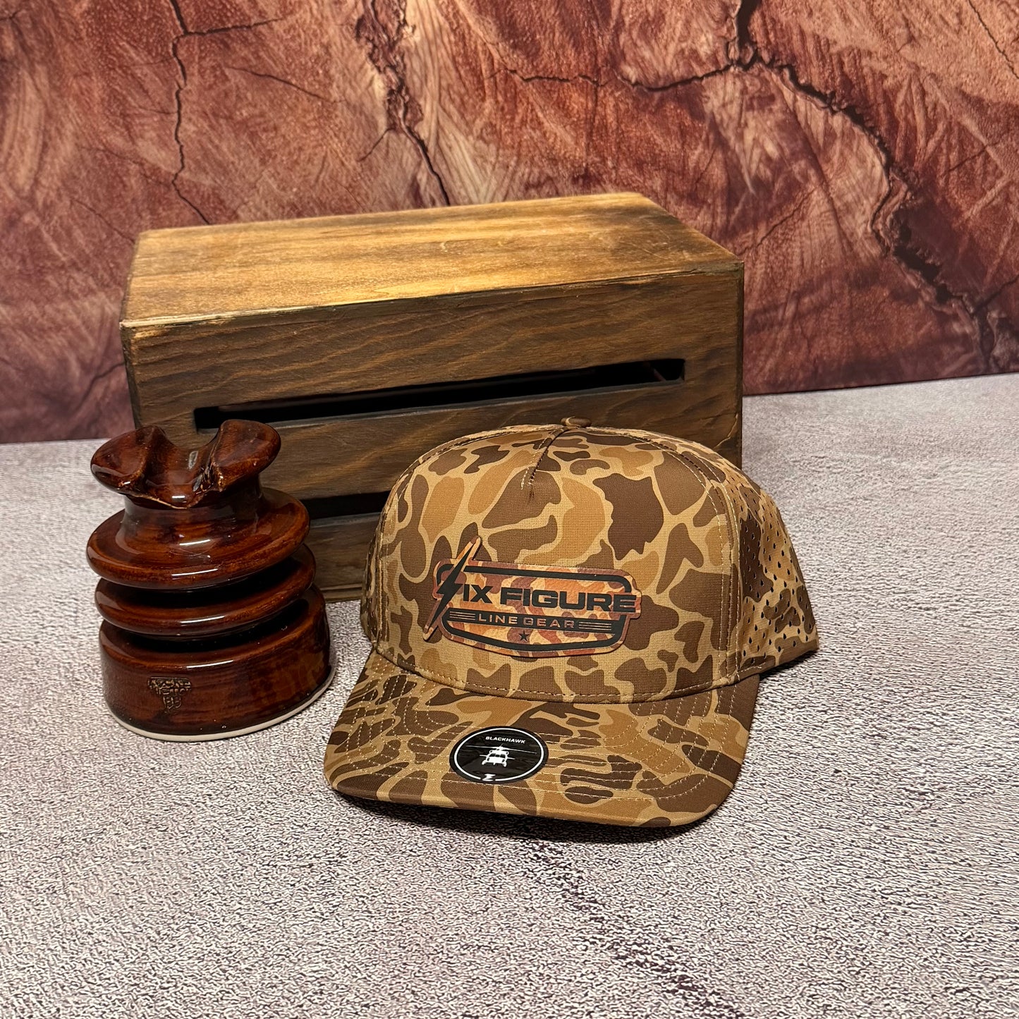 Brown Old School Camo Zapped Hat