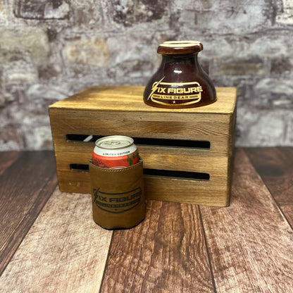 Leather Six Figure Line Gear Koozie