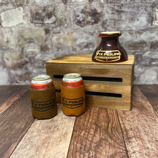 Leather Six Figure Line Gear Koozie