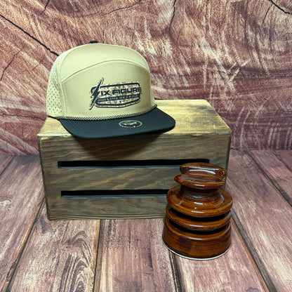 Khaki & Black Zapped Panel Rope Hat