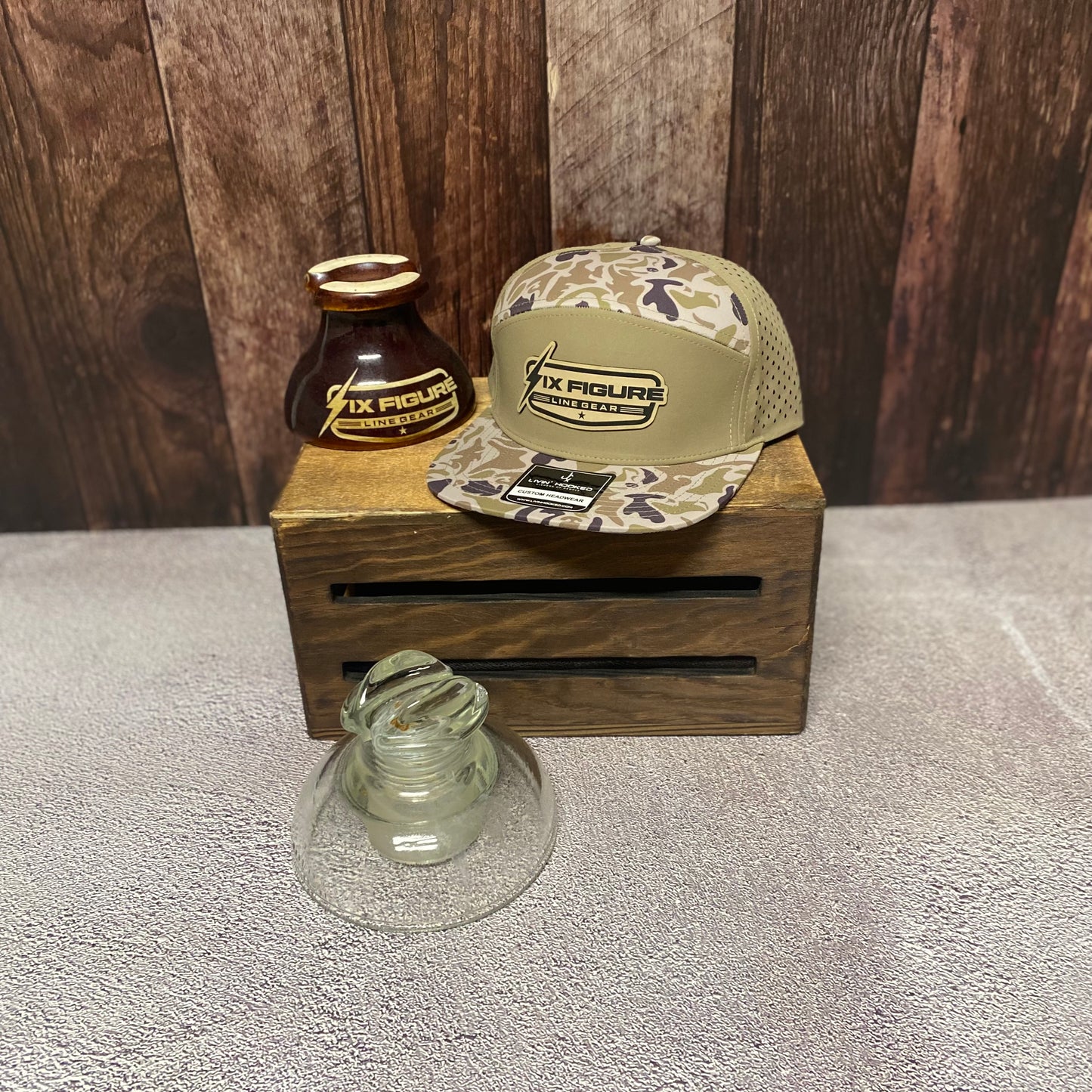 Old School Dog Camo Livin' Hooked Panel Hat