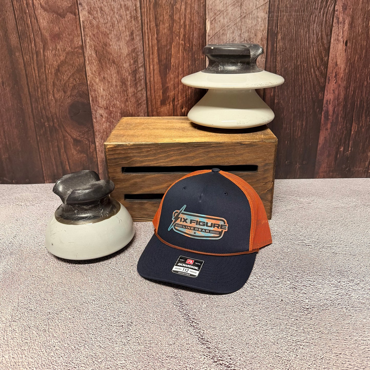 Navy & Dark Orange Richardson 112FPR Rope Hat