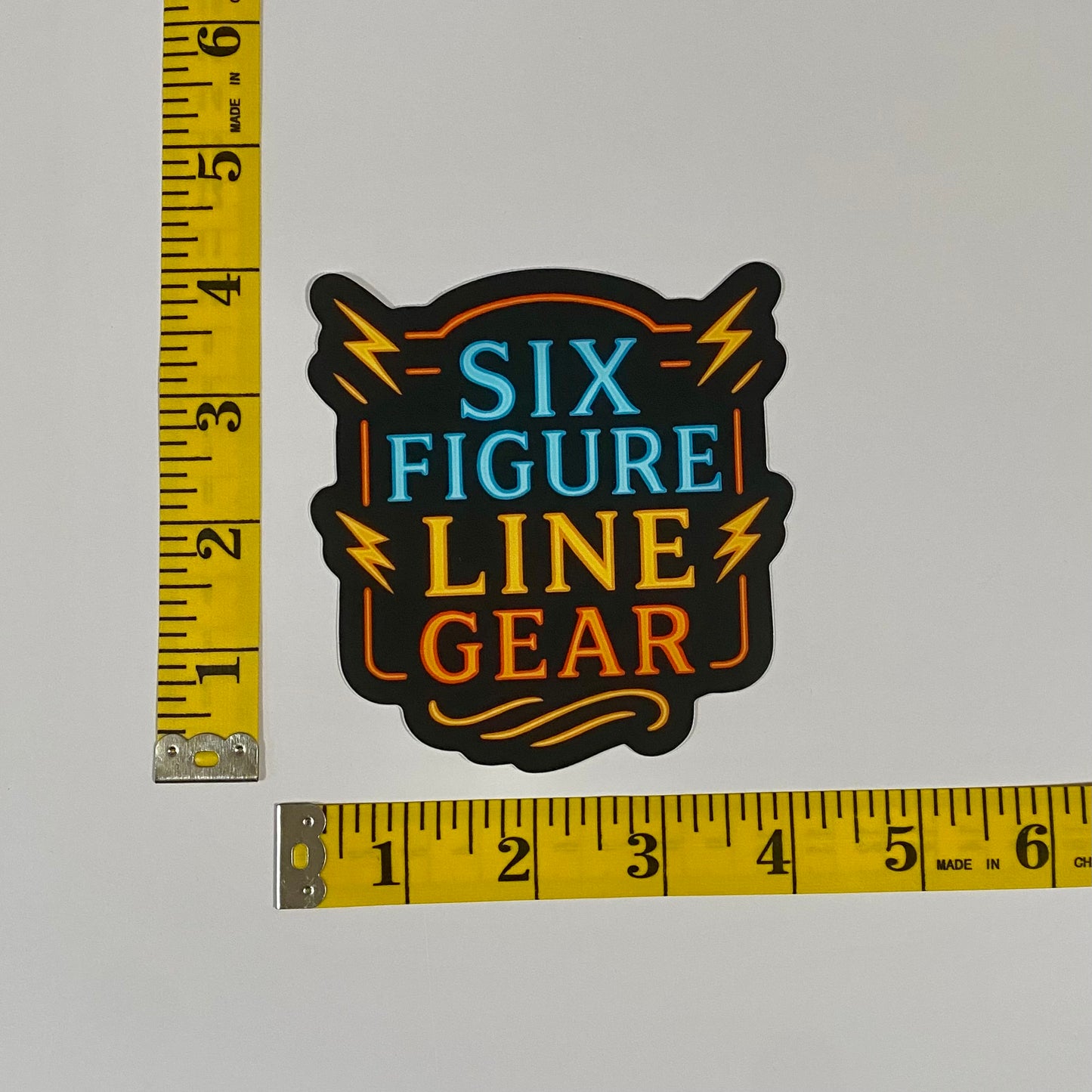 Neon Six Figure Line Gear Sticker