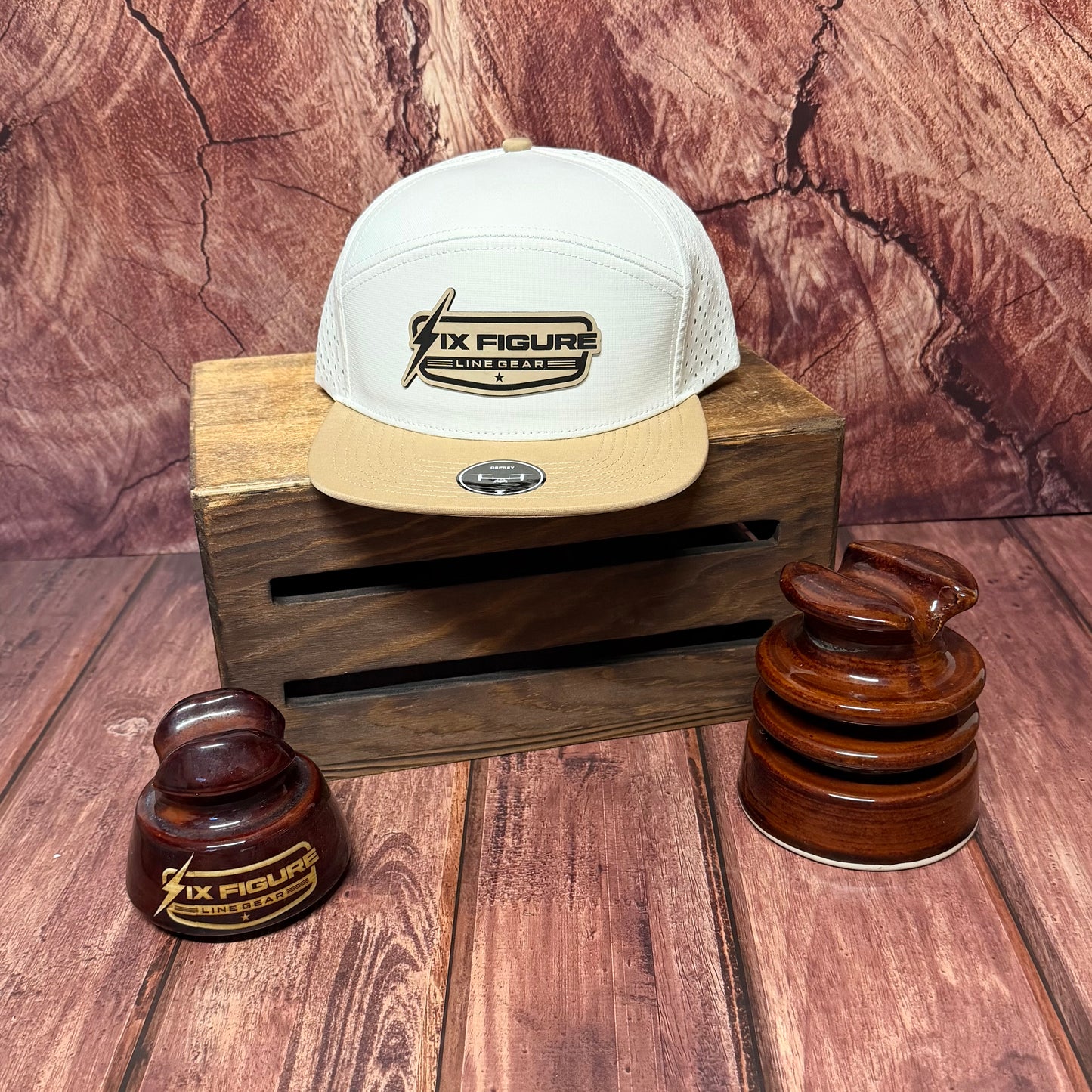 Off-White & Khaki Zapped Panel Hat